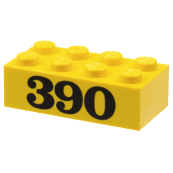 Brick 2 x 4 with Black '390' Pattern