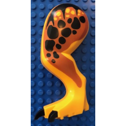 Dinosaur Leg Large (Rear) Tyrannosaurus rex Left with Black Pin with Black Claws and Spots on Dark Orange Pattern