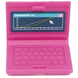 Minifigure, Utensil Computer Laptop with Graph and Mouse Cursor on Dark Blue Screen Pattern (Sticker) - Set 41682