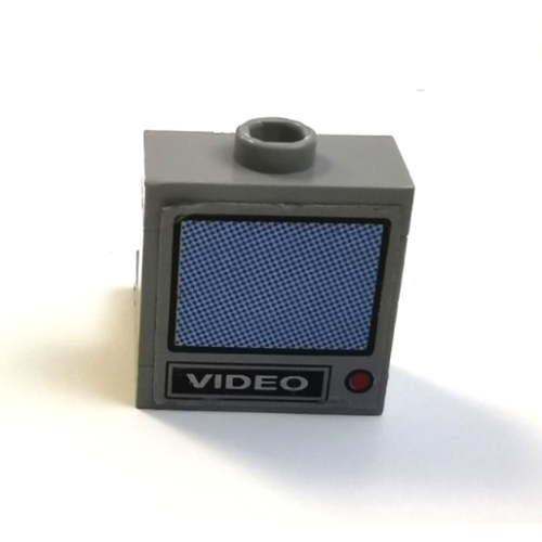 Деталь LEGO BA242pb01 Stickered Assembly 2 x 2 x 1 2/3 with White 'VIDEO', Red Button and Blue Monitor Pattern (Sticker) - Set 5571 - 1 Brick 1 x 2, 1 Plate 2 x 2 Corner, 1 Plate Modified 1 x 2 Jumper