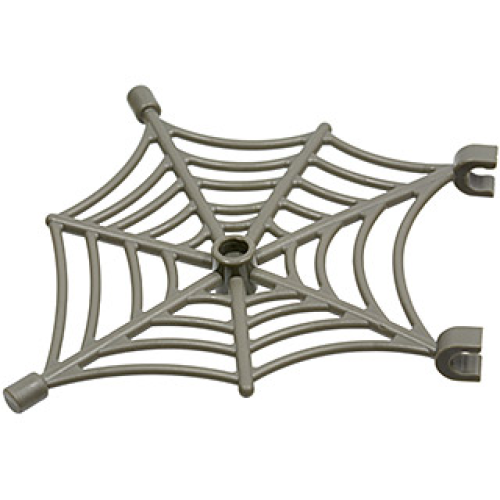 Деталь LEGO 30240 Spider Web Flat with Hollow Stud, Bar Ends, and Clips - Dark Gray