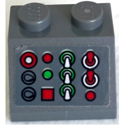 Slope 45 2 x 2 with Control Panel with Red, White and Green Buttons, Levers and Lights Pattern (Sticker) - Set 75872 Slope 45 2 x 2 with Control Panel with Red, White and Green Buttons, Levers and Lights Pattern (Sticker) - Set 75872