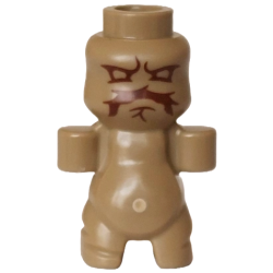 Minifigure, Utensil Micro Body with Fixed Arms with Hands, Legs and Head with Reddish Brown Mandrake Face Pattern