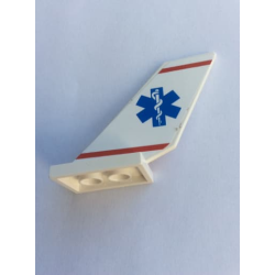 Tail Shuttle with 2 Red Stripes and Blue Star of Life Pattern on Both Sides (Stickers) - Set 2064 Tail Shuttle with 2 Red Stripes and Blue Star of Life Pattern on Both Sides (Stickers) - Set 2064