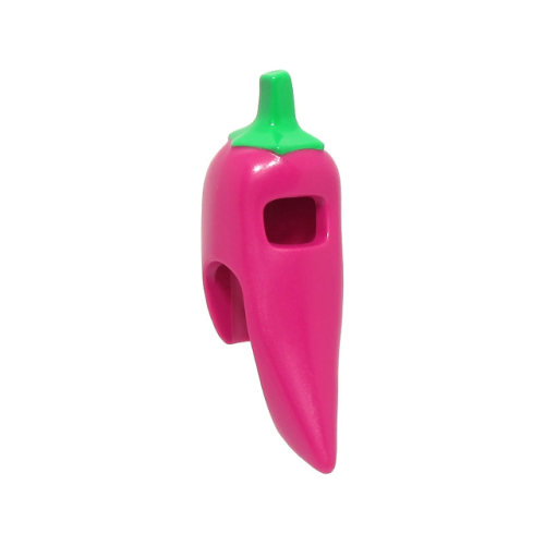 Деталь LEGO 80505pb02 Minifigure, Headgear Head Cover, Costume Chili Pepper with Bright Green Stem Pattern (BAM)