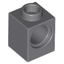 Technic, Brick 1 x 1 with Hole - Dark Bluish Gray
