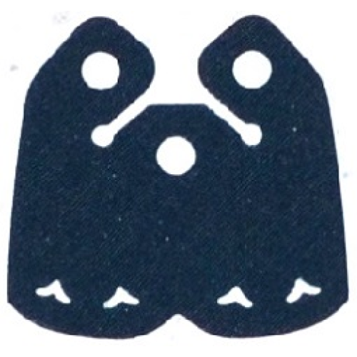 Деталь LEGO 21490 Mini Doll, Cape Cloth, Friends, 2 Bottom Curves, Short with 3 Small Top Holes and Heart Shaped Holes - Bright Light Blue