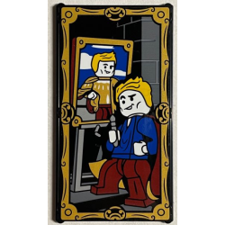 Glass for Window 1 x 4 x 6 with Gilderoy Lockhart with Self Portrait Painting and Gold Edges Pattern (Sticker) - Set 76389