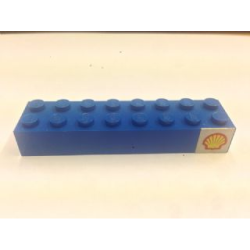 Деталь LEGO 3007pb13R Brick 2 x 8 with Shell Logo Pattern Right (Sticker) - Set 392-1