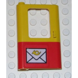 Door 1 x 4 x 5 Train Left, Thin Support at Bottom with Red Bottom Half and Mail Envelope Pattern (Sticker) - Sets 7722 / 7819 Door 1 x 4 x 5 Train Left, Thin Support at Bottom with Red Bottom Half and Mail Envelope Pattern (Sticker) - Sets 7722 / 7819