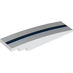 Slope, Curved 8 x 2 with Dark Blue Stripe Pattern Slope, Curved 8 x 2 with Dark Blue Stripe Pattern