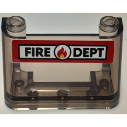 Windscreen 2 x 4 x 2 with Black 'FIRE DEPT' and Fire Logo on White Background with Red Border Pattern (Sticker) - Set 40393 Windscreen 2 x 4 x 2 with Black 'FIRE DEPT' and Fire Logo on White Background with Red Border Pattern (Sticker) - Set 40393