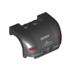 Vehicle, Mudguard 3 x 4 x 1 2/3 Curved with Back with Taillights, Bumper, 'MERCURY' on Trunk Handle and 'SHERIFF' Pattern Vehicle, Mudguard 3 x 4 x 1 2/3 Curved with Back with Taillights, Bumper, 'MERCURY' on Trunk Handle and 'SHERIFF' Pattern