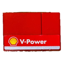 Stickered Assembly 3 x 2 with Shell 'V-Power' Pattern Model Right Side (Sticker) - Set 8142-2 - 1 Tile 1 x 2, 1 Tile 2 x 2 Stickered Assembly 3 x 2 with Shell 'V-Power' Pattern Model Right Side (Sticker) - Set 8142-2 - 1 Tile 1 x 2, 1 Tile 2 x 2