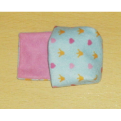 Duplo, Cloth Sleeping Bag with Orange Crowns and Pink Hearts Pattern Duplo, Cloth Sleeping Bag with Orange Crowns and Pink Hearts Pattern