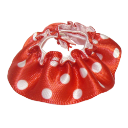 Duplo Wear Cloth Skirt Satin with Large White Polka Dots Pattern, Knee Length (18mm) - Red Duplo Wear Cloth Skirt Satin with Large White Polka Dots Pattern, Knee Length (18mm) - Red