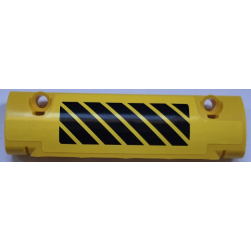 Деталь LEGO 62531pb029L Technic, Panel Curved 11 x 3 with Black and Yellow Danger Stripes Pattern Model Left Side (Sticker) - Set 42030