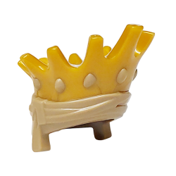 Minifigure, Headgear Wrap with Molded Pearl Gold Crown Pattern