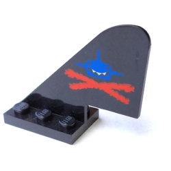 Tail with Rounded Top with Aquazone Aquashark Blue Shark with Red 'X' Pattern on Both Sides