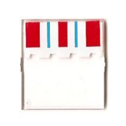 Glass for Window 4 x 4 x 3 Roof with Stripes Blue and Red on Scalloped Shade Pattern (Sticker) - Sets 6349 / 6370 / 6592 Glass for Window 4 x 4 x 3 Roof with Stripes Blue and Red on Scalloped Shade Pattern (Sticker) - Sets 6349 / 6370 / 6592