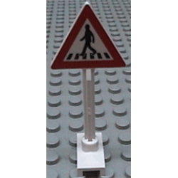 Road Sign Triangle with Pedestrian Crossing 1 Person in Crosswalk Pattern Road Sign Triangle with Pedestrian Crossing 1 Person in Crosswalk Pattern