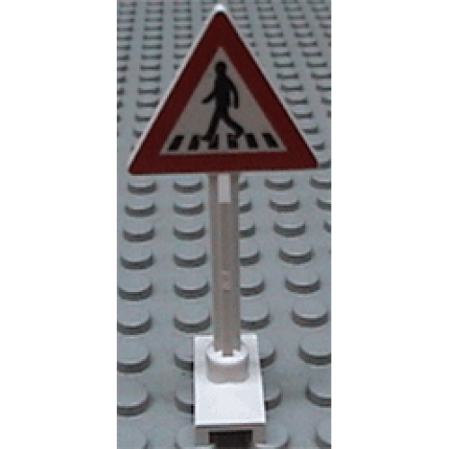 Деталь LEGO 649pb03 Road Sign Triangle with Pedestrian Crossing 1 Person in Crosswalk Pattern
