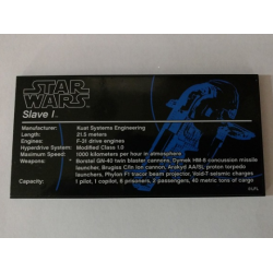 Tile 8 x 16 with Bottom Tubes, Textured Surface with Star Wars Slave I Print Typo 'tracor' Version Pattern (Sticker) - Set 75060