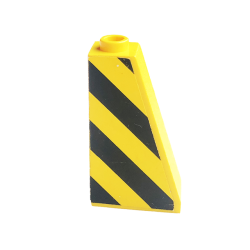 Slope 75 2 x 1 x 3 with Black and Yellow Danger Stripes Pattern Model Right Side (Sticker) - Sets 8431 / 8438 / 8460