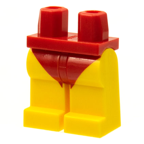 Деталь LEGO 970c03pb10 Hips and Yellow Legs with Red Leotard / Swimsuit Bottom Pattern