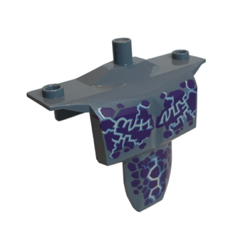 Деталь LEGO 24301pb03 Large Figure Torso Armor Shoulder Studs with Dark Purple Spots and Medium Blue Veins Pattern