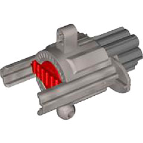 Деталь LEGO 57523c01 Projectile Launcher, Bionicle Weapon Cordak Blaster with Red Plunger and Dark Bluish Gray Barrel