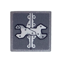 Road Sign 2 x 2 Square with Open O Clip with Metallic Silver Wrench and Metal Rivets Pattern (Sticker) - Set 70840