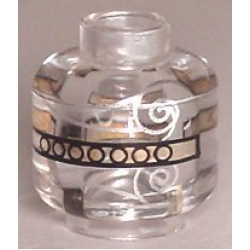 Minifigure, Head without Face with Silver Swirls and Gold Bands Pattern (HP Remembrall)