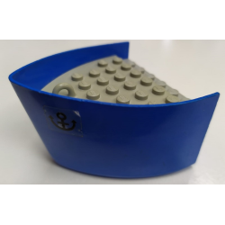 Boat, Hull Smooth Bow 5 x 6 x 3 1/3 with Light Gray Deck with Black Anchor Pattern on Both Sides (Stickers) - Set 315-2 Boat, Hull Smooth Bow 5 x 6 x 3 1/3 with Light Gray Deck with Black Anchor Pattern on Both Sides (Stickers) - Set 315-2