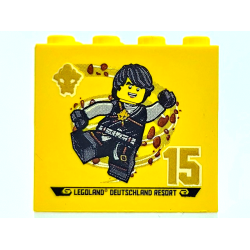 Brick 2 x 4 x 3 with Besuchsmeister 15 Gold 2024 LEGOLAND Deutschland Resort Pattern