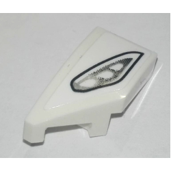 Wedge 2 x 1 x 2/3 Left with Silver and Black Headlight Pattern (Sticker) - Set 76900
