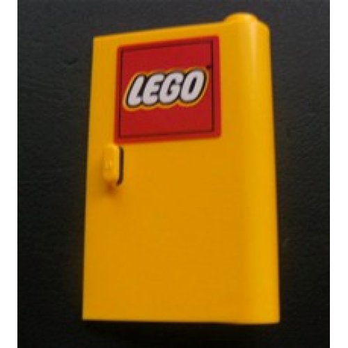 Деталь LEGO 58380pb01 Door 1 x 3 x 4 Right - Open Between Top and Bottom Hinge with Lego Logo Pattern (Sticker) - Set 3221