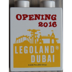 Duplo, Brick 1 x 2 x 2 with LEGOLAND Dubai Opening 2016 Pattern