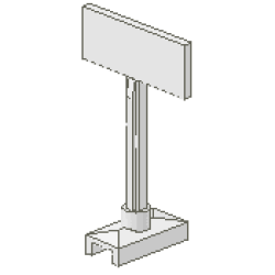 Road Sign Rectangle, Axle Pole