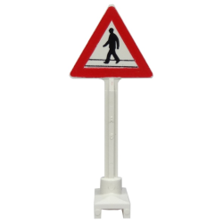 Road Sign Triangle with Pedestrian Crossing 1 Person Pattern Road Sign Triangle with Pedestrian Crossing 1 Person Pattern