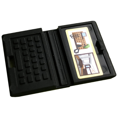 Деталь LEGO 62698pb18 Minifigure, Utensil Computer Laptop with Room and Shelves with Bright Light Yellow Border on Screen Pattern (Sticker) - Set 10291