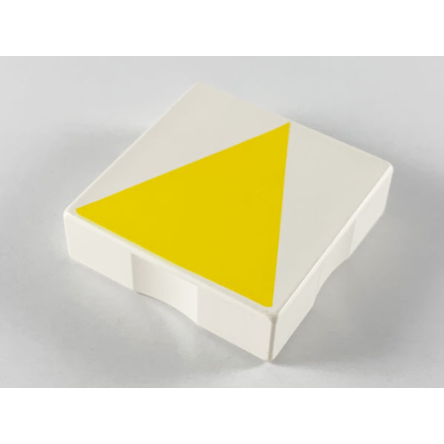Деталь LEGO 6309p11 Duplo, Tile 2 x 2 with Shape Yellow Isosceles Triangle Pattern