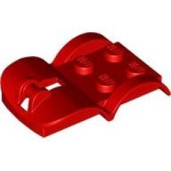 Vehicle, Mudguard 4 x 2 2/3 x 2/3 Double with Bar Handle - Red