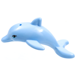 Dolphin, Friends Style, Jumping with Bottom Axle Holder with Medium Azure Eyes with Double Eyelashes Pattern