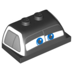 Windscreen 2 x 4 x 1 1/3 with Blue Eyes on White Background and Silver Windows Pattern Windscreen 2 x 4 x 1 1/3 with Blue Eyes on White Background and Silver Windows Pattern