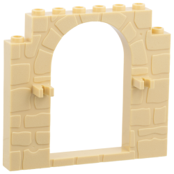 Door, Frame 1 x 8 x 6 Arched with Clips and Stone Profile - Tan