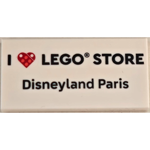 Деталь LEGO 87079pb1524 Tile 2 x 4 with 'I Heart LEGO STORE Disneyland Paris' Pattern