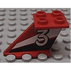 Tail 4 x 2 x 2 with White Number 3 Pattern on Left Side (Sticker) - Set 6543 Tail 4 x 2 x 2 with White Number 3 Pattern on Left Side (Sticker) - Set 6543