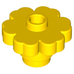 Plant Flower 2 x 2 Rounded - Open Stud - Yellow