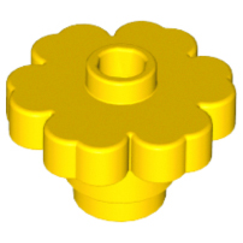 Деталь LEGO 4728 Plant Flower 2 x 2 Rounded - Open Stud - Yellow
